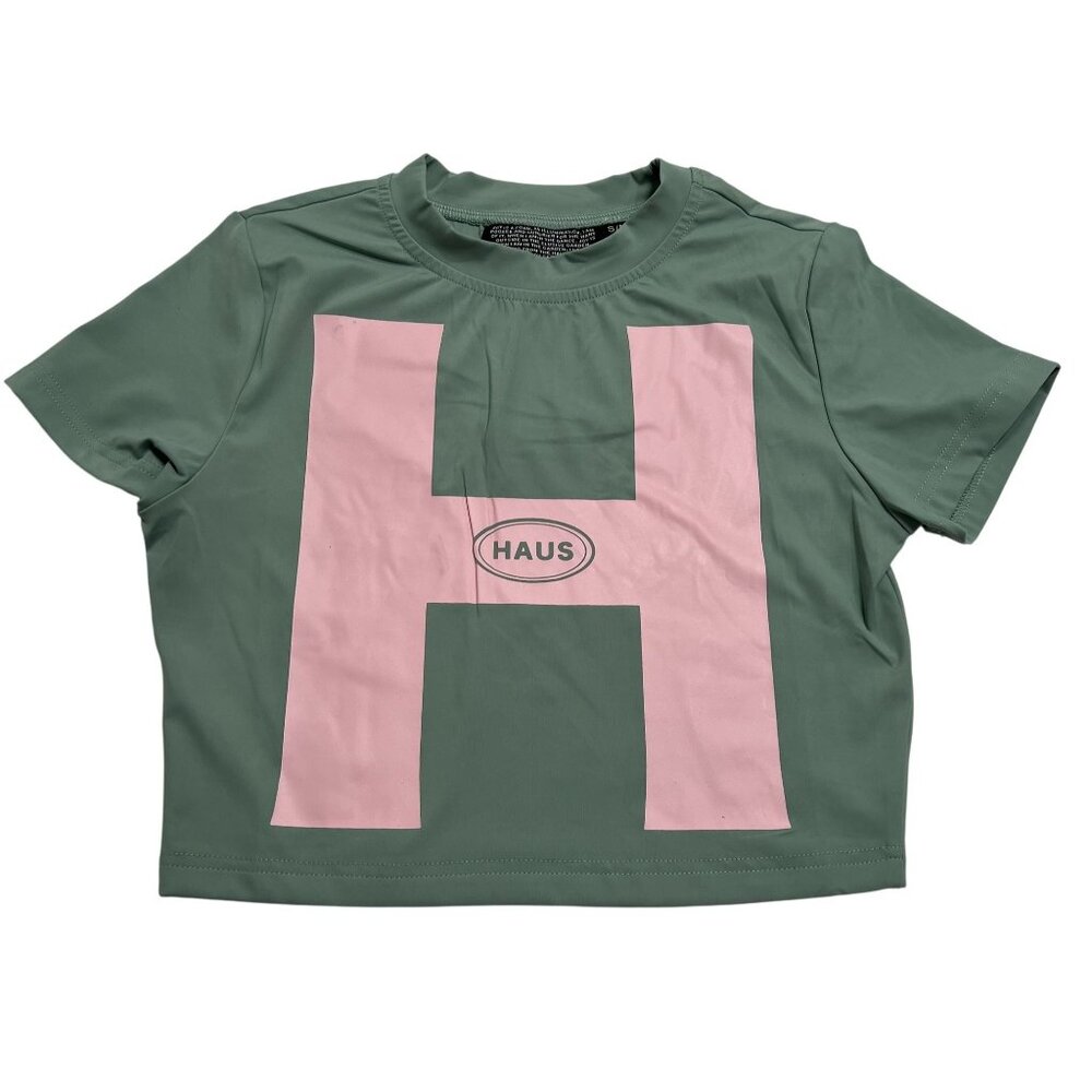 HAUS of Paris Baby Tee in Duck Egg + Peach